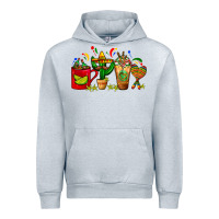 Heather Grey Mexico Coffee Cups With Cactus Sombrero And Maraca Urban Hoodie - FaDigitalArtStudio