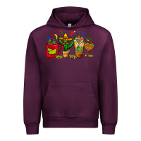 Mauve Wine Mexico Coffee Cups With Cactus Sombrero And Maraca Urban Hoodie - FaDigitalArtStudio