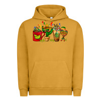 Pigment Peanut Butter Mexico Coffee Cups With Cactus Sombrero And Maraca Urban Hoodie - FaDigitalArtStudio