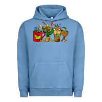 Pigment Pebble Blue Mexico Coffee Cups With Cactus Sombrero And Maraca Urban Hoodie - FaDigitalArtStudio