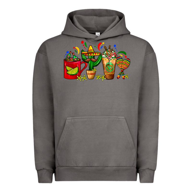 Mexico Coffee Cups With Cactus Sombrero And Maraca Urban Hoodie by FaDigitalArtStudio | Teevron