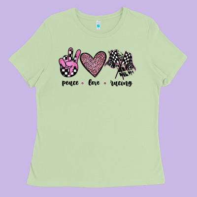 Peace Love Racing Ladies Tee Designed By Jahusdesignshop