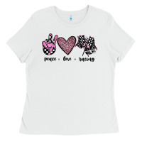 White peace love racing Ladies Tee - JahusDesignShop