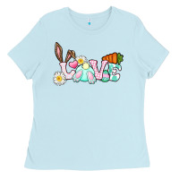 Baby Blue Love Easter bunny Easter Day Ladies Tee - CowGirlArtShop