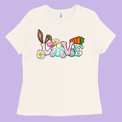 Love Easter Bunny Easter Day Ladies Tee Designed By Cowgirlartshop