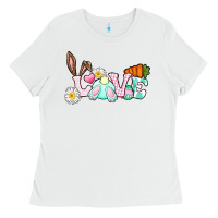 White Love Easter bunny Easter Day Ladies Tee - CowGirlArtShop