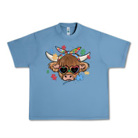 Pebble Blue autism awareness cow Urban Heavy Tee - MaliasSmallBusiness