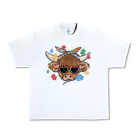 White autism awareness cow Urban Heavy Tee - MaliasSmallBusiness