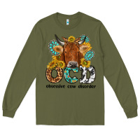 Army Green obsessive cow disorder Long Sleeve Tee - NancyCooperArtShop