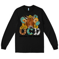 Black obsessive cow disorder Long Sleeve Tee - NancyCooperArtShop