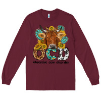 Burgundy obsessive cow disorder Long Sleeve Tee - NancyCooperArtShop