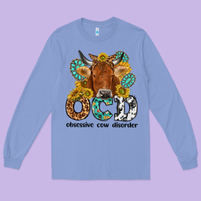 Obsessive Cow Disorder Long Sleeve Tee Designed By Nancycooperartshop