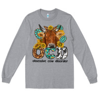Heather Grey obsessive cow disorder Long Sleeve Tee - NancyCooperArtShop