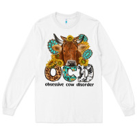 White obsessive cow disorder Long Sleeve Tee - NancyCooperArtShop