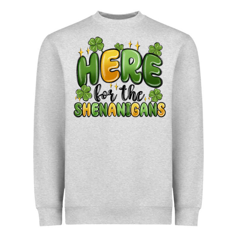 Here For The Shenanigans Heavyweight Sweatshirt by MaliasSmallBusiness | Teevron