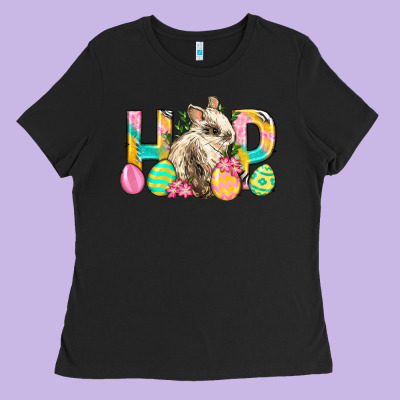 Hop Rabbit Easter Ladies Tee Designed By Neo Western