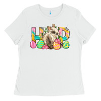White Hop Rabbit Easter Ladies Tee - Neo Western