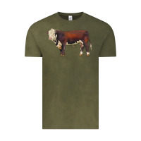 Vintage Olive hereford bull Vintage Tee - LillyAllenDesigns