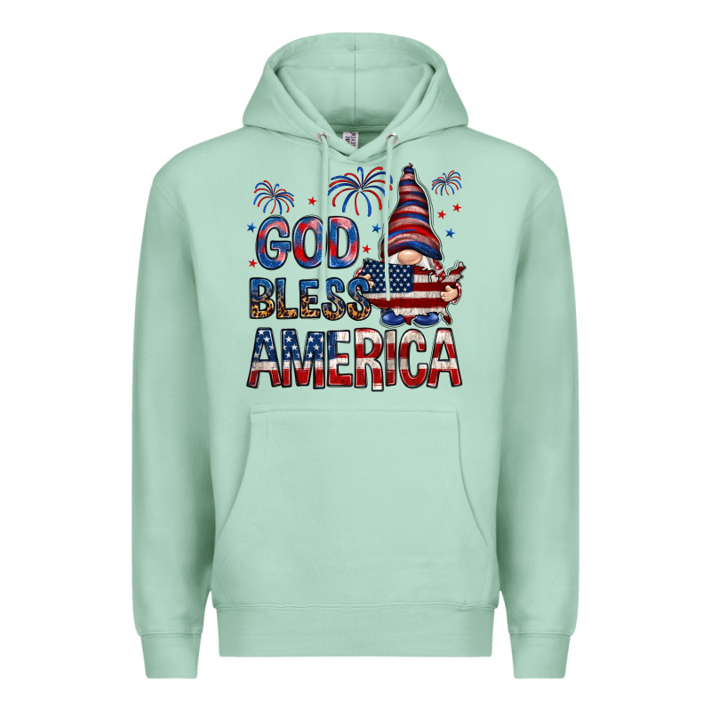 God Bless America With Gnome 4th Of July Premium Hoodie by HowdyJamesFarm | Teevron