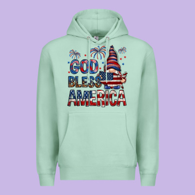 God Bless America With Gnome 4th Of July Premium Hoodie Designed By Howdyjamesfarm