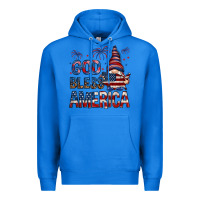True Royal God Bless America with gnome 4th of july Premium Hoodie - HowdyJamesFarm
