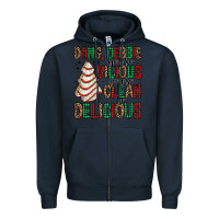 Navy dang debbie christmas tree cake Zipper Hoodie - Jasminsmagicworld