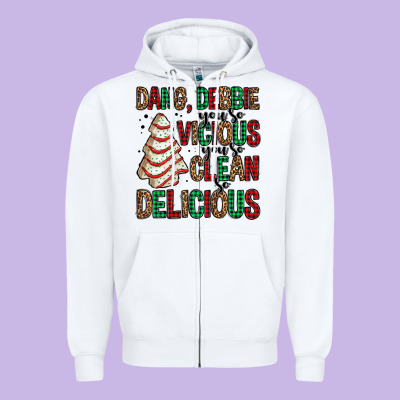 Dang Debbie Christmas Tree Cake Zipper Hoodie Designed By Jasminsmagicworld