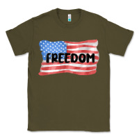 Army Green freedom usa Classic Tee - MaliasSmallBusiness