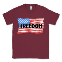 Burgundy freedom usa Classic Tee - MaliasSmallBusiness