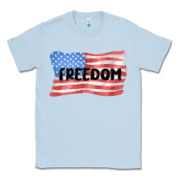 Dusty Blue freedom usa Classic Tee - MaliasSmallBusiness