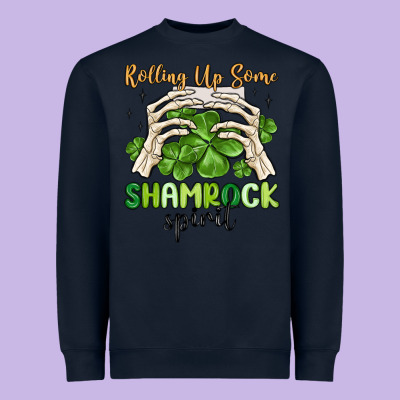 Rolling Up Some Shamrock Spirit Heavyweight Sweatshirt Designed By Maliassmallbusiness