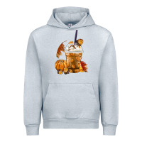 Heather Grey Pumpkin Spice Coffee Urban Hoodie - FaDigitalArtStudio