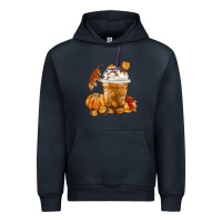 Navy Pumpkin Spice Coffee Urban Hoodie - FaDigitalArtStudio