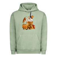 Pigment Oil Green Pumpkin Spice Coffee Urban Hoodie - FaDigitalArtStudio