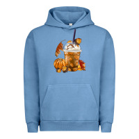 Pigment Pebble Blue Pumpkin Spice Coffee Urban Hoodie - FaDigitalArtStudio
