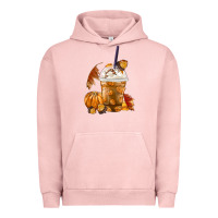 Pigment Salmon Pumpkin Spice Coffee Urban Hoodie - FaDigitalArtStudio