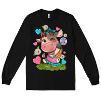 Black little cute cow Long Sleeve Tee - NancyCooperArtShop