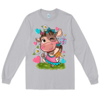 Moon Dust little cute cow Long Sleeve Tee - NancyCooperArtShop