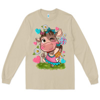 Mushroom little cute cow Long Sleeve Tee - NancyCooperArtShop