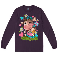 Plum little cute cow Long Sleeve Tee - NancyCooperArtShop
