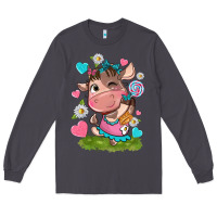 Smoke little cute cow Long Sleeve Tee - NancyCooperArtShop