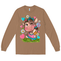 Toasted Coconut little cute cow Long Sleeve Tee - NancyCooperArtShop