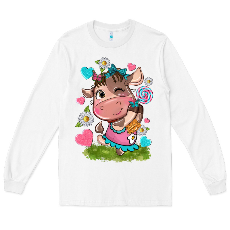 Little Cute Cow Long Sleeve Tee by NancyCooperArtShop | Teevron
