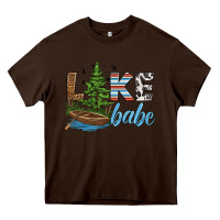 Chocolate Brown lake babe Heavy Core Tee - HRA Design Shop