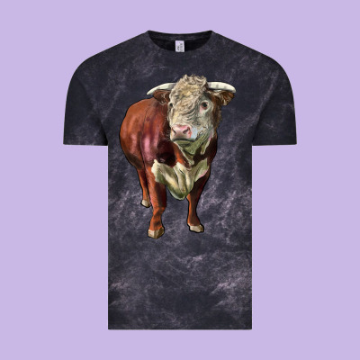 Hereford Bull Face Vintage Tee Designed By Lillyallendesigns