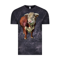 Cloud Black hereford bull face Vintage Tee - LillyAllenDesigns