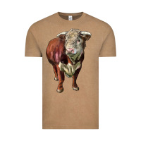 Vintage Coffee hereford bull face Vintage Tee - LillyAllenDesigns