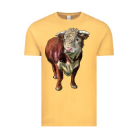 Vintage Mustard hereford bull face Vintage Tee - LillyAllenDesigns