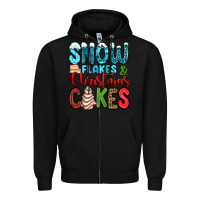 Black snow flakes and Christmas cakes Zipper Hoodie - Jasminsmagicworld