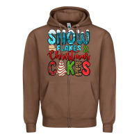Chestnut snow flakes and Christmas cakes Zipper Hoodie - Jasminsmagicworld